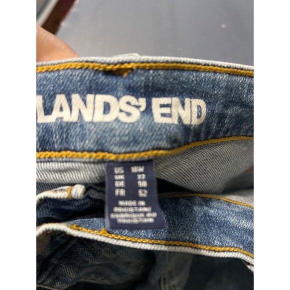 Lands End Womens Denim Capri Jeans Size 18W Relaxed Fit Mid Rise Stretch - Picture 11 of 16